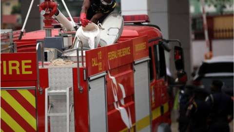 Explosion Kills Two At Canadian Embassy MediaageNG Abuja, Nigeria - Mediaage NG News - There was an explosion caused by a fire from a generator at the Canadian High Commission in Nigeria's capital, Abuja. It caused the death of two persons, injuring two others.