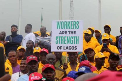 MediaageNG Stranded Cargos And Power Cuts As Workers Strike Workers have shut all of Lagos state's ports on the first day of nationwide strikes in Nigeria.